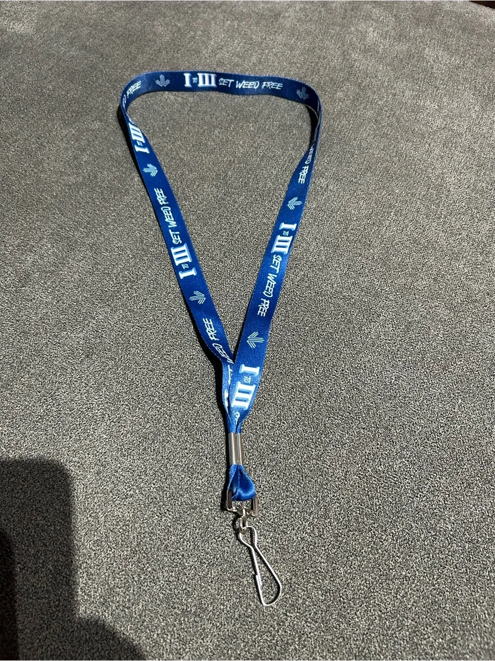 NEW- Blue Branded Lanyard with Clip - Unisex- “set weed free”